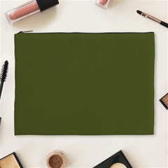 Army Green Solid Color Cosmetic Bag (xl) by SpinnyChairDesigns