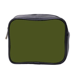 Army Green Solid Color Mini Toiletries Bag (two Sides) by SpinnyChairDesigns