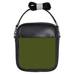 Army Green Solid Color Girls Sling Bag by SpinnyChairDesigns