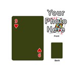 Army Green Solid Color Playing Cards 54 Designs (Mini) Front - Heart9