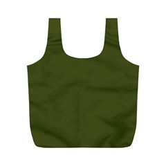 Army Green Solid Color Full Print Recycle Bag (m) by SpinnyChairDesigns