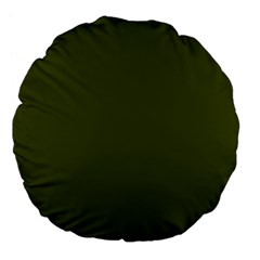 Army Green Solid Color Large 18  Premium Flano Round Cushions by SpinnyChairDesigns