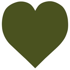 Army Green Solid Color Wooden Puzzle Heart by SpinnyChairDesigns