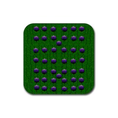 Power To The Big Flowers Festive Rubber Coaster (square)  by pepitasart