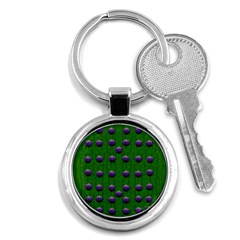 Power To The Big Flowers Festive Key Chain (round) by pepitasart