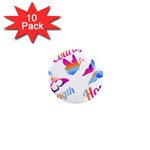 Strength Courage Hope Butterflies 1  Mini Magnet (10 pack)  Front