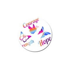 Strength Courage Hope Butterflies Golf Ball Marker by CHeartDesigns