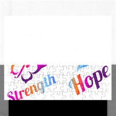 Strength Courage Hope Butterflies Rectangular Jigsaw Puzzl by CHeartDesigns