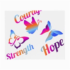 Strength Courage Hope Butterflies Small Glasses Cloth by CHeartDesigns