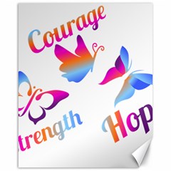 Strength Courage Hope Butterflies Canvas 16  X 20  by CHeartDesigns