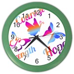 Strength Courage Hope Butterflies Color Wall Clock Front