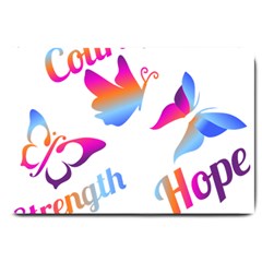 Strength Courage Hope Butterflies Large Doormat  by CHeartDesigns