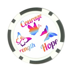 Strength Courage Hope Butterflies Poker Chip Card Guard by CHeartDesigns