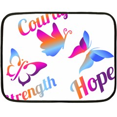 Strength Courage Hope Butterflies Double Sided Fleece Blanket (mini)  by CHeartDesigns