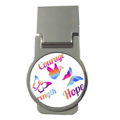 Strength Courage Hope Butterflies Money Clips (round)  by CHeartDesigns