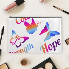 Strength Courage Hope Butterflies Cosmetic Bag (large) by CHeartDesigns