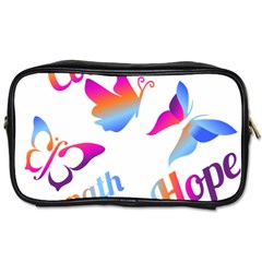 Strength Courage Hope Butterflies Toiletries Bag (one Side) by CHeartDesigns