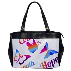 Strength Courage Hope Butterflies Oversize Office Handbag by CHeartDesigns