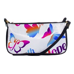 Strength Courage Hope Butterflies Shoulder Clutch Bag