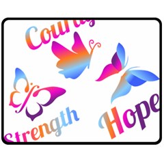 Strength Courage Hope Butterflies Fleece Blanket (medium)  by CHeartDesigns