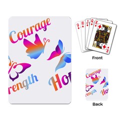 Strength Courage Hope Butterflies Playing Cards Single Design (rectangle) by CHeartDesigns