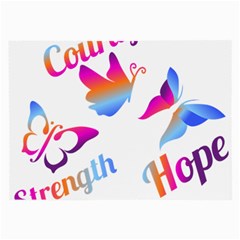 Strength Courage Hope Butterflies Large Glasses Cloth (2 Sides) by CHeartDesigns