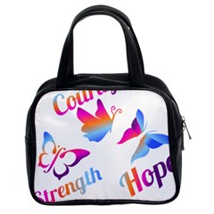 Strength Courage Hope Butterflies Classic Handbag (two Sides) by CHeartDesigns