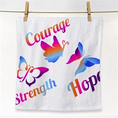 Strength Courage Hope Butterflies Face Towel by CHeartDesigns