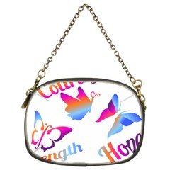 Strength Courage Hope Butterflies Chain Purse (two Sides) by CHeartDesigns