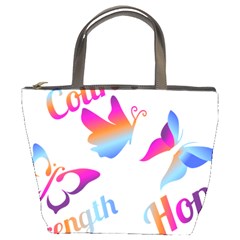 Strength Courage Hope Butterflies Bucket Bag by CHeartDesigns