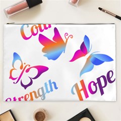 Strength Courage Hope Butterflies Cosmetic Bag (xxl) by CHeartDesigns