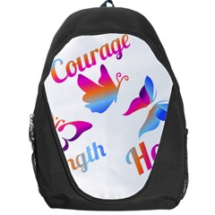 Strength Courage Hope Butterflies Backpack Bag by CHeartDesigns