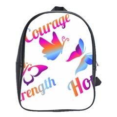 Strength Courage Hope Butterflies School Bag (large) by CHeartDesigns