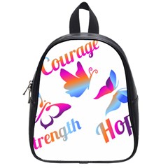 Strength Courage Hope Butterflies School Bag (small) by CHeartDesigns