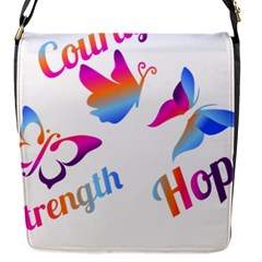 Strength Courage Hope Butterflies Flap Closure Messenger Bag (s) by CHeartDesigns