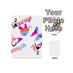 Strength Courage Hope Butterflies Playing Cards 54 Designs (mini) by CHeartDesigns