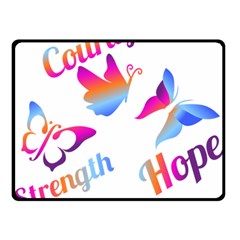 Strength Courage Hope Butterflies Double Sided Fleece Blanket (small)  by CHeartDesigns