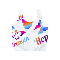 Strength Courage Hope Butterflies Full Print Recycle Bag (s) by CHeartDesigns