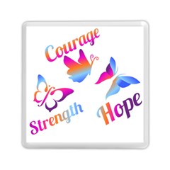 Strength Courage Hope Butterflies Memory Card Reader (square) by CHeartDesigns