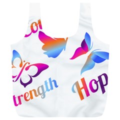 Strength Courage Hope Butterflies Full Print Recycle Bag (xl) by CHeartDesigns