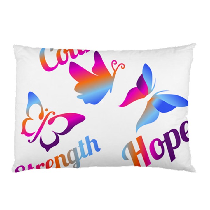 Strength Courage Hope Butterflies Pillow Case (Two Sides)