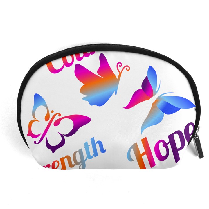 Strength Courage Hope Butterflies Accessory Pouch (Large)