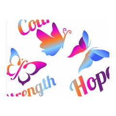 Strength Courage Hope Butterflies Double Sided Flano Blanket (mini)  by CHeartDesigns