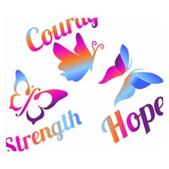 Strength Courage Hope Butterflies Double Sided Flano Blanket (small)  by CHeartDesigns