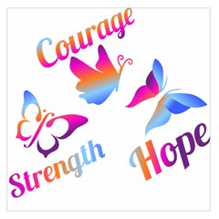 Strength Courage Hope Butterflies Large Satin Scarf (square) by CHeartDesigns