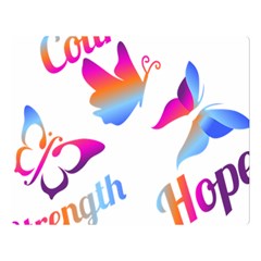 Strength Courage Hope Butterflies Double Sided Flano Blanket (large) 