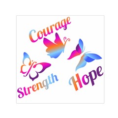 Strength Courage Hope Butterflies Small Satin Scarf (square) by CHeartDesigns