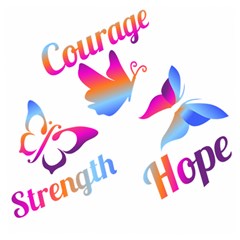 Strength Courage Hope Butterflies Wooden Puzzle Square by CHeartDesigns