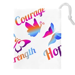 Strength Courage Hope Butterflies Drawstring Pouch (5xl)