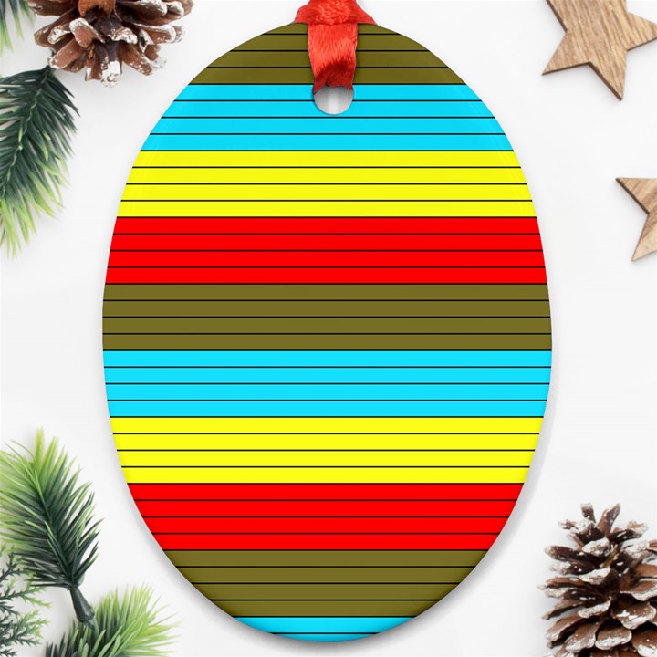 Multicolor With Black Lines Ornament (Oval)